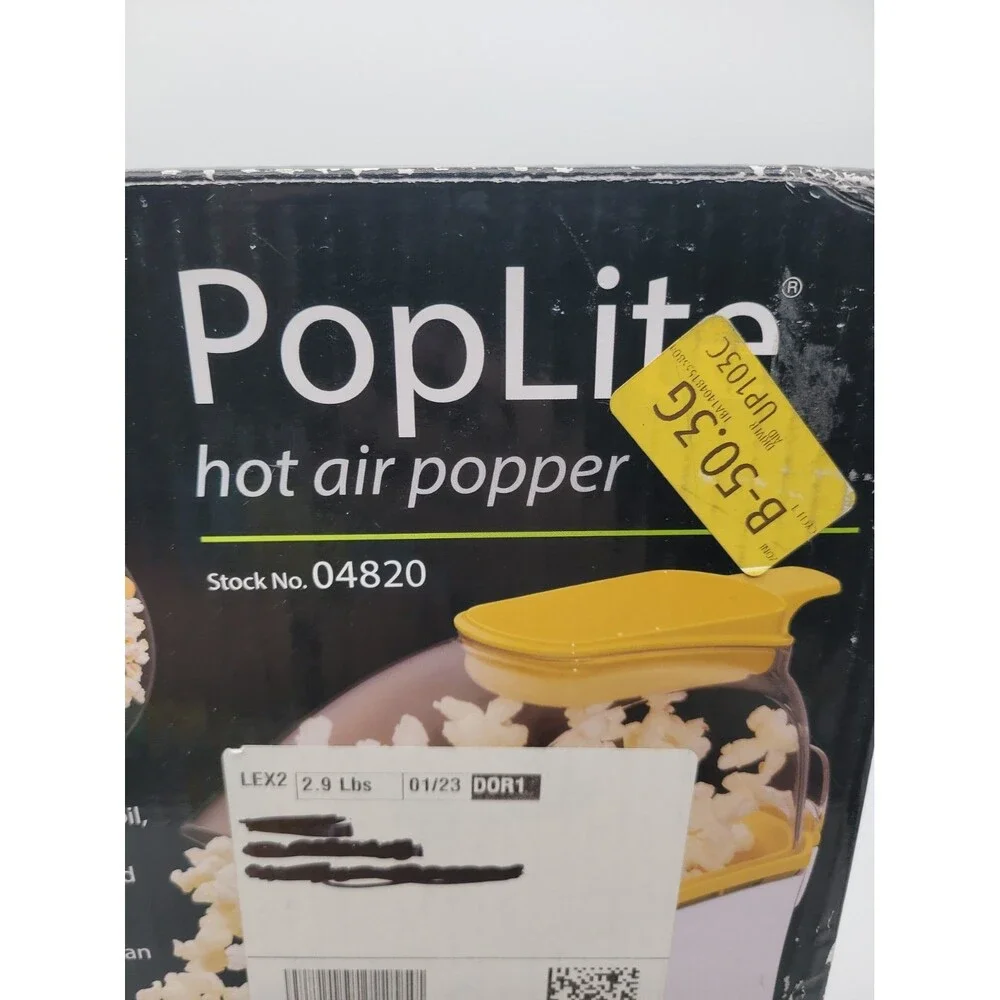 Presto PopLite 04820 Hot Air Popper Electric Popcorn Maker Heart Healthy Snack